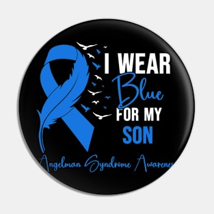 Angelman Syndrome Awareness I Wear Blue for My Son Pin