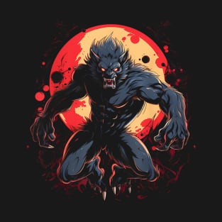 Scary Werewolf Full Moon Halloween Costume Horror Werewolf T-Shirt