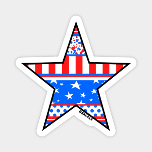 July 4th Busy Stripes Magnet