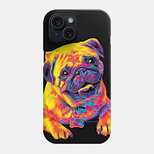 Rainbow Pug Smiling Painting Phone Case