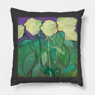 White Roses Pillow