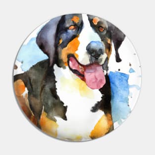 Watercolor Greater Swiss Mountain Dog - Dog Lovers Pin