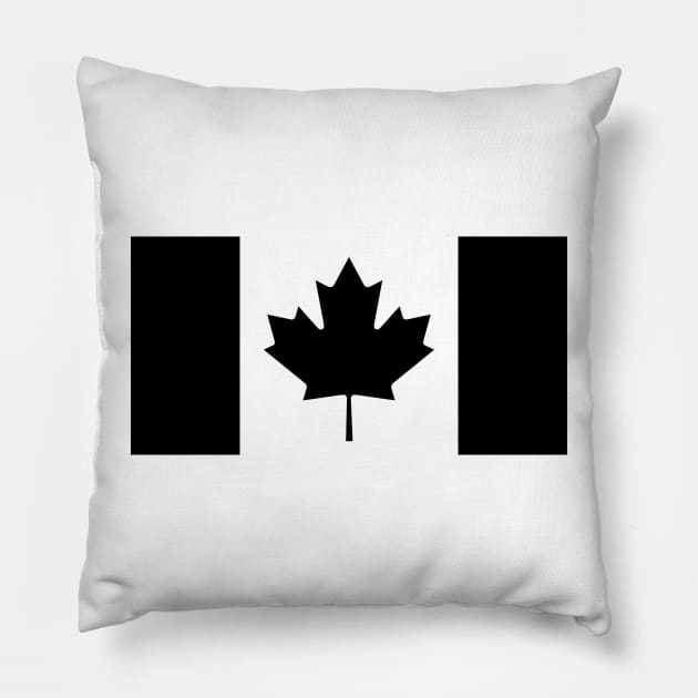 Canada Flag - Black Pillow by Raw10