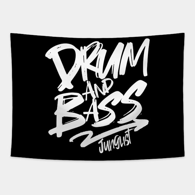 DRUM AND BASS  - Junglist Signature (white) Tapestry by DISCOTHREADZ 