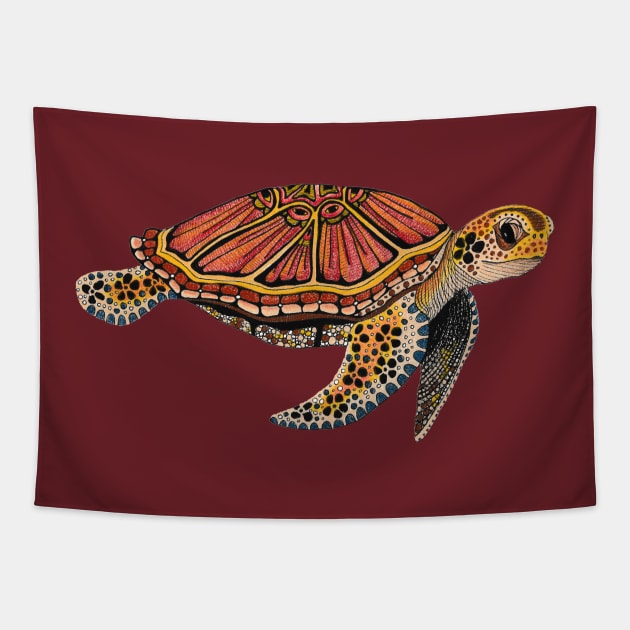 Sea Turtle Totem Animal Tapestry by FreeSpiritMeg