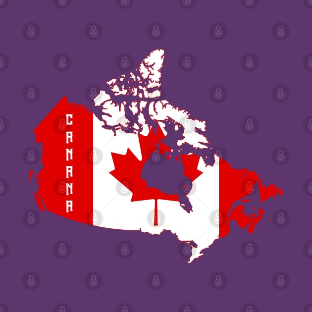 Canada flag & map by Travellers