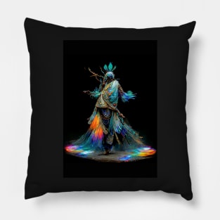 Dancing Iridescent Shaman 3 Pillow