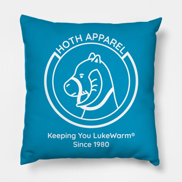 Hoth Apparel (White Print) Pillow by Lithium Ryan Battery