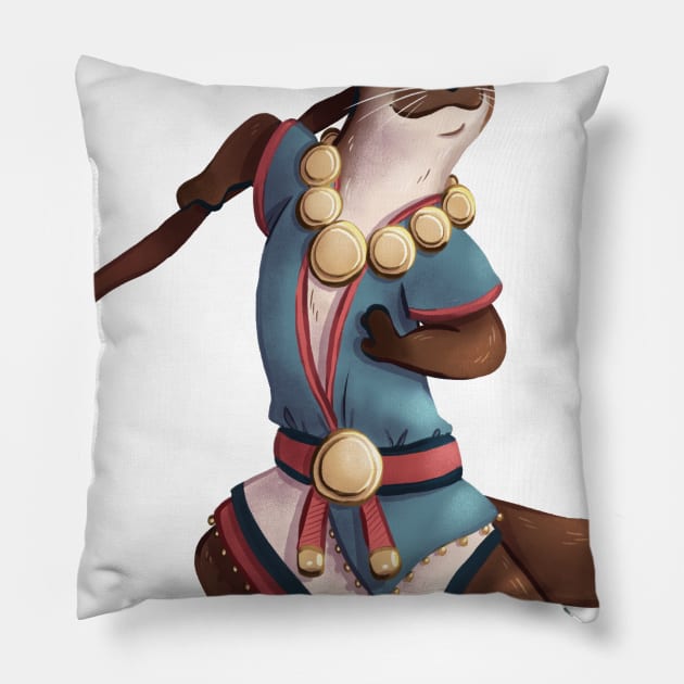 Monk Otter Pillow by Melissa Jan