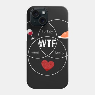 WTF Wine Turkey Family Funny Thanksgiving Dinner Party Shirt Phone Case