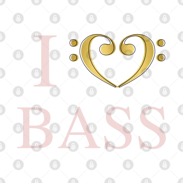 I Heart Bass Love by GrooveGeekPrints