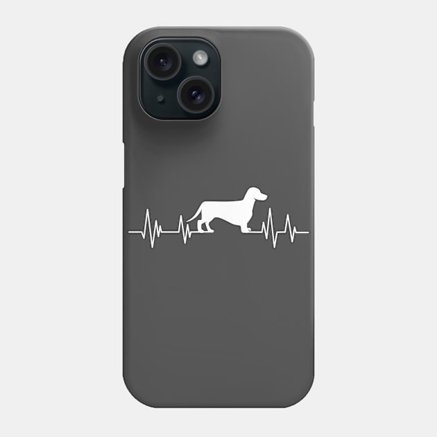 Dachshund Heartbeat wiener dog Heartbeat Silhouette badger dog Phone Case by mezy