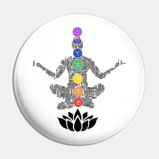 Typography Yoga Chakras Pin