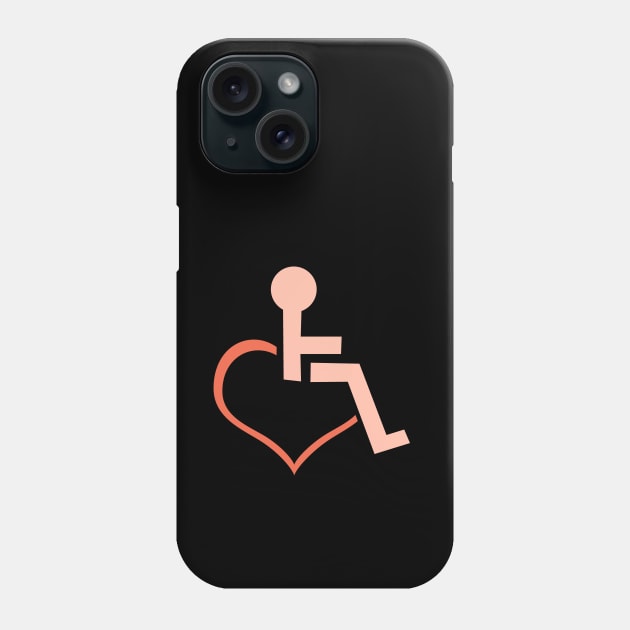 'Heart Shaped Wheelchair' Hilarous Wheelchair Gift Phone Case by ourwackyhome