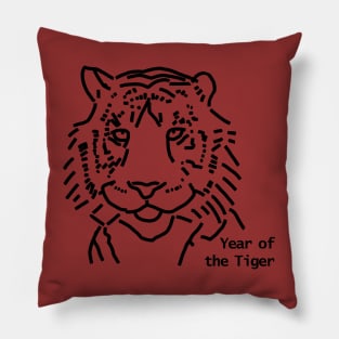 Small Year of the Tiger Outline Pillow