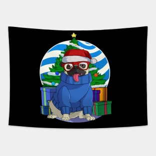 Pug Dog Christmas Sweater Tree Decoration Tapestry