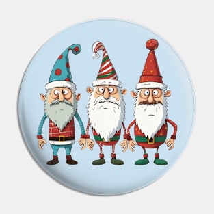 Three Funny Christmas Friends Pin