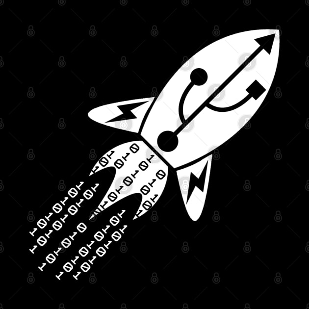 Machine Learning Rocket | Data Science Logo White by aRtVerse