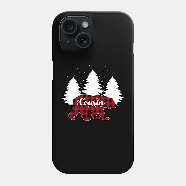 Buffalo Red Plaid Cousin Bear Matching Family Christmas Phone Case by Kagina