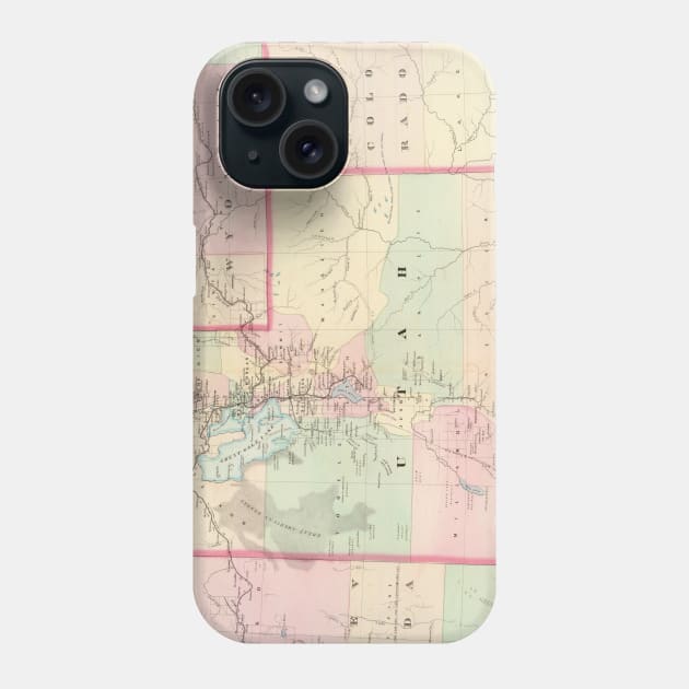 Vintage Map of Utah (1874) Phone Case by Bravuramedia