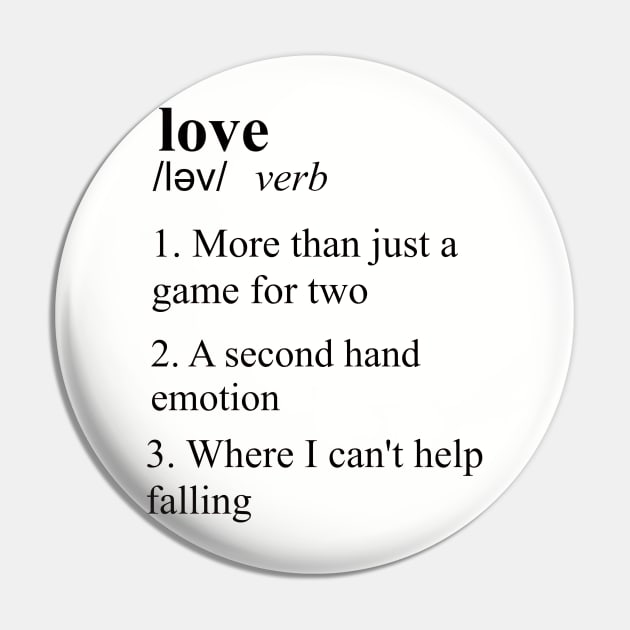 The definition of Love Pin by Cargoprints