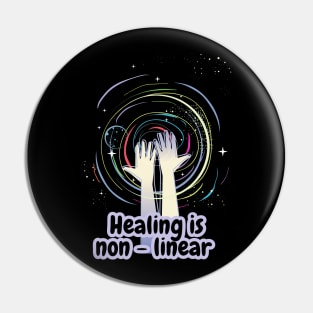 Healing is non linear- mental health awareness illustration Pin