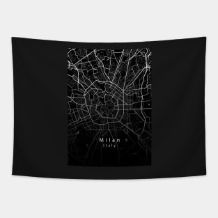 Milan Italy City Map dark Tapestry