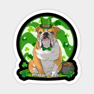 English Bulldog Dog St Patricks Day Irish Leprechaun Magnet