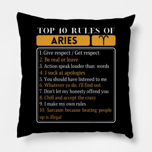 Top 10 Rules Of Aries, Aries Horoscope Zodiac Facts Traits Rules Pillow