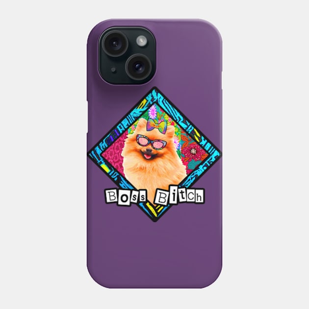 Boss bitch funny dog pun Phone Case by artbyomega