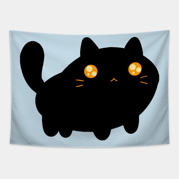 Silly Black Cat Tapestry by saradaboru