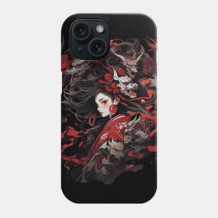 Japanese Horror Geisha Dragon Phone Case