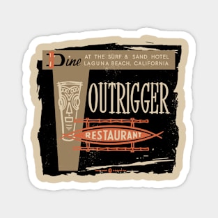 Vintage Outrigger Tiki Restaurant Distressed Magnet