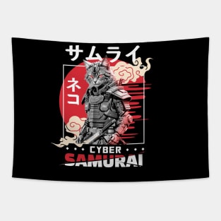 Cat Cyber Samurai  - Japanese Style Tapestry