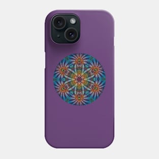 Psychedelic Kaleidoscopic Multi-Color Mandala Number 3 Circle Phone Case