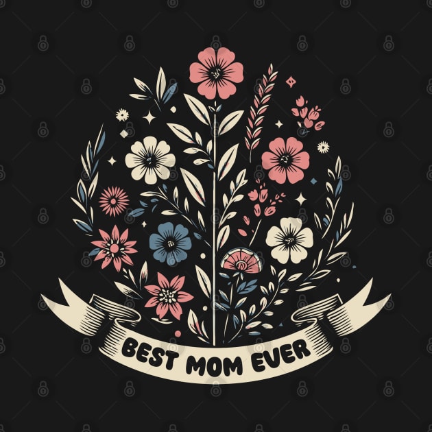 Best Mom Ever Floral Style by Trendsdk