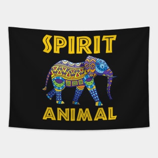 Elephants Are My Spirit Animal - Tribal Colorful Animal Tapestry