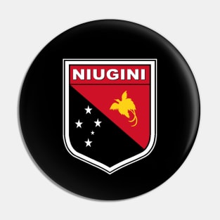 Nuigini New Guinea flag in shield Pin