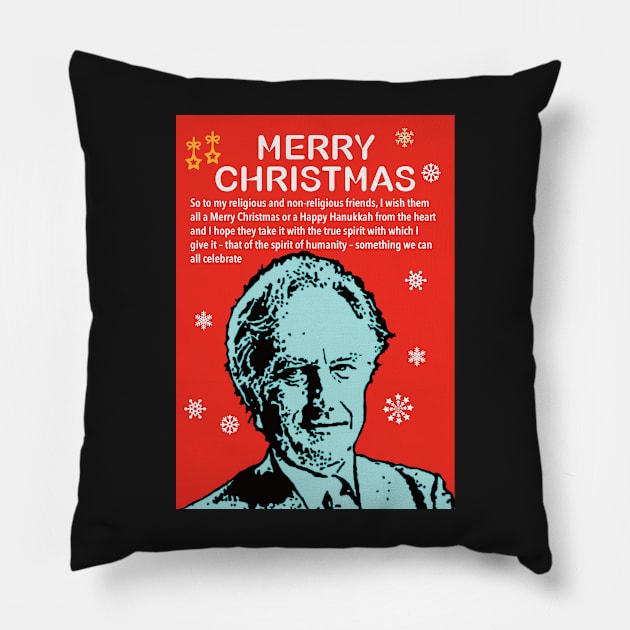 Richard Dawkins Atheist Christmas Pillow by DJVYEATES