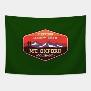 Mt Oxford Colorado 14ers Mountain Climbing Badge Mount Tapestry