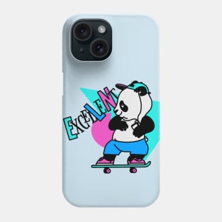 Skateboarding Panda (With Type) - 90s Styled Design Phone Case