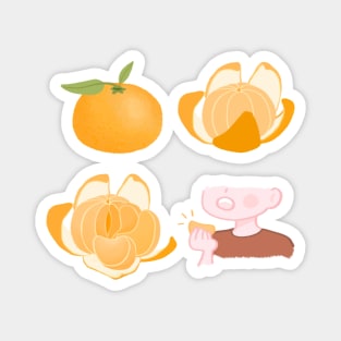 Cute mandarin orange illustration Magnet