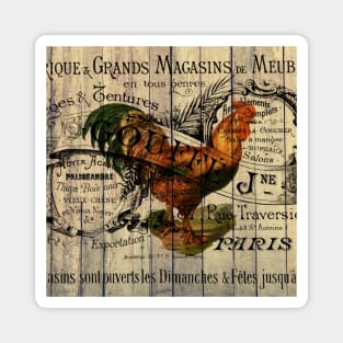 Cottagecore french  barn wood  western country kitchen farmhouse rooster Magnet