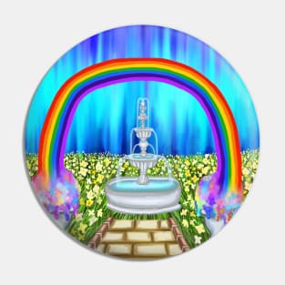 Spring Flower Rainbow Garden Landscape Pin