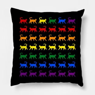 Cat LGBT Gay Rainbow Pride Flag - Gay Pride Cats LGBT Pillow