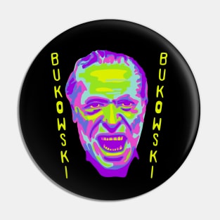 Charles Bukowski Portrait Pin