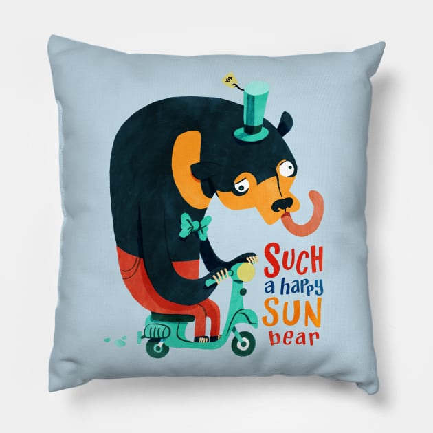 Sun Bear Pillow by washburnillustration