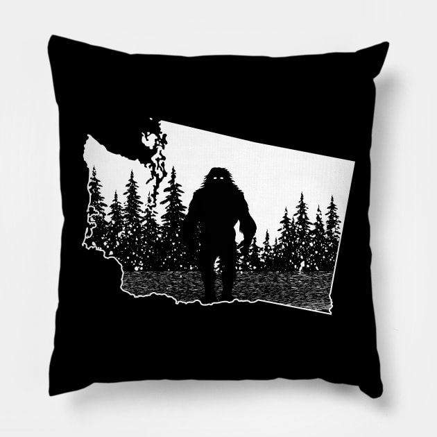 Washington Bigfoot Pillow by Tesszero