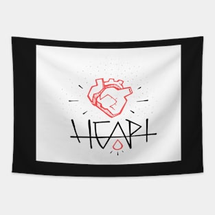 Human heart illustration and concept Tapestry