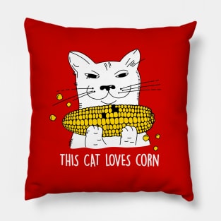 This cat loves corn Pillow